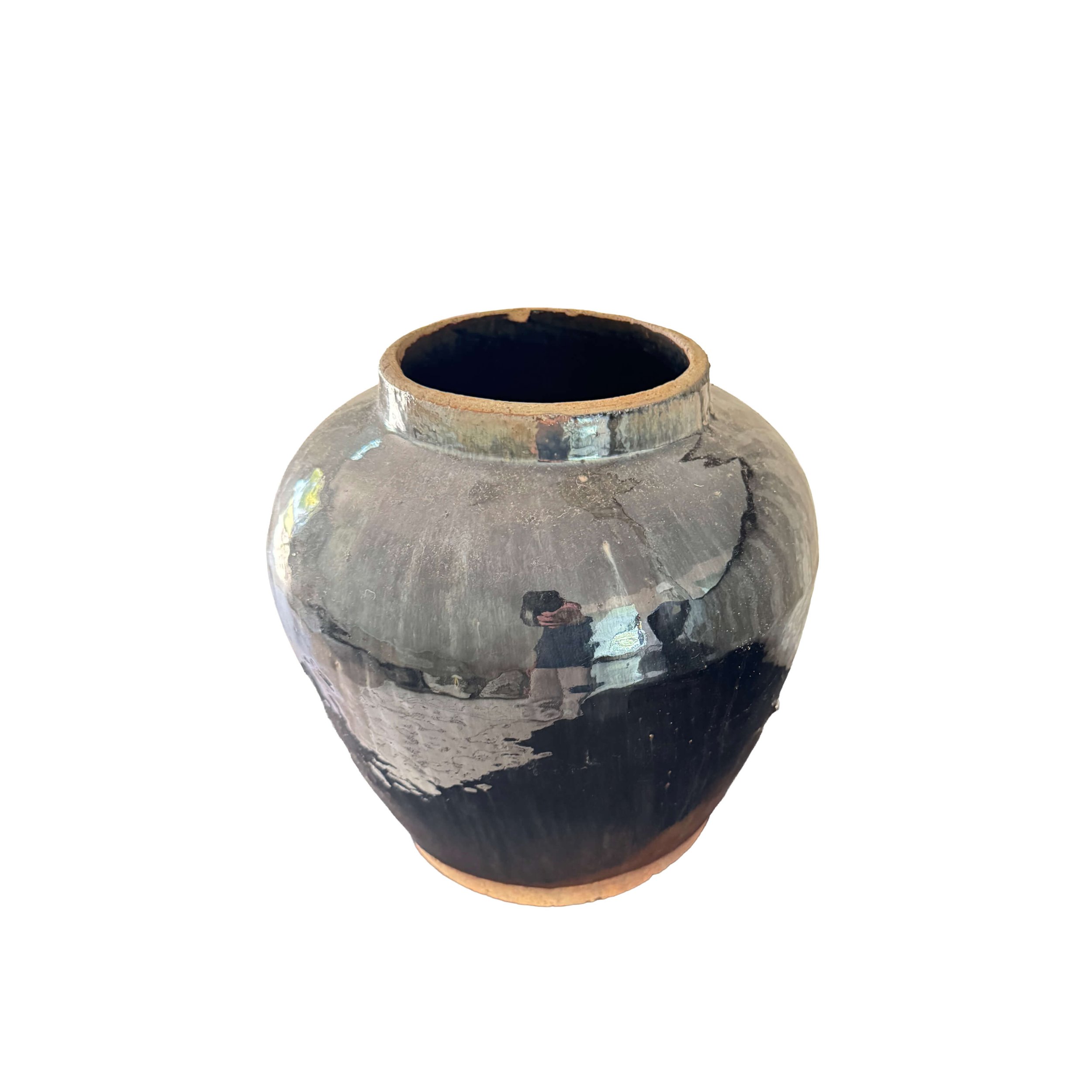 Obsidian Glazed Pot