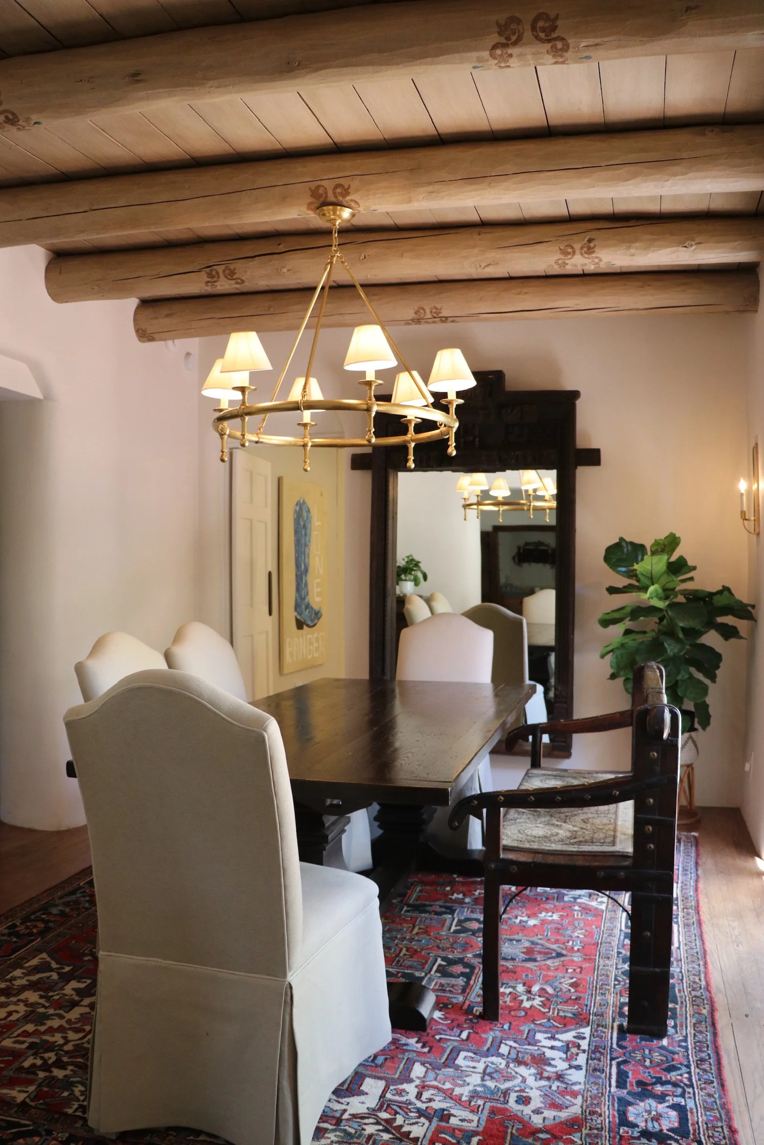 dining table adobe house santa few new mexico city