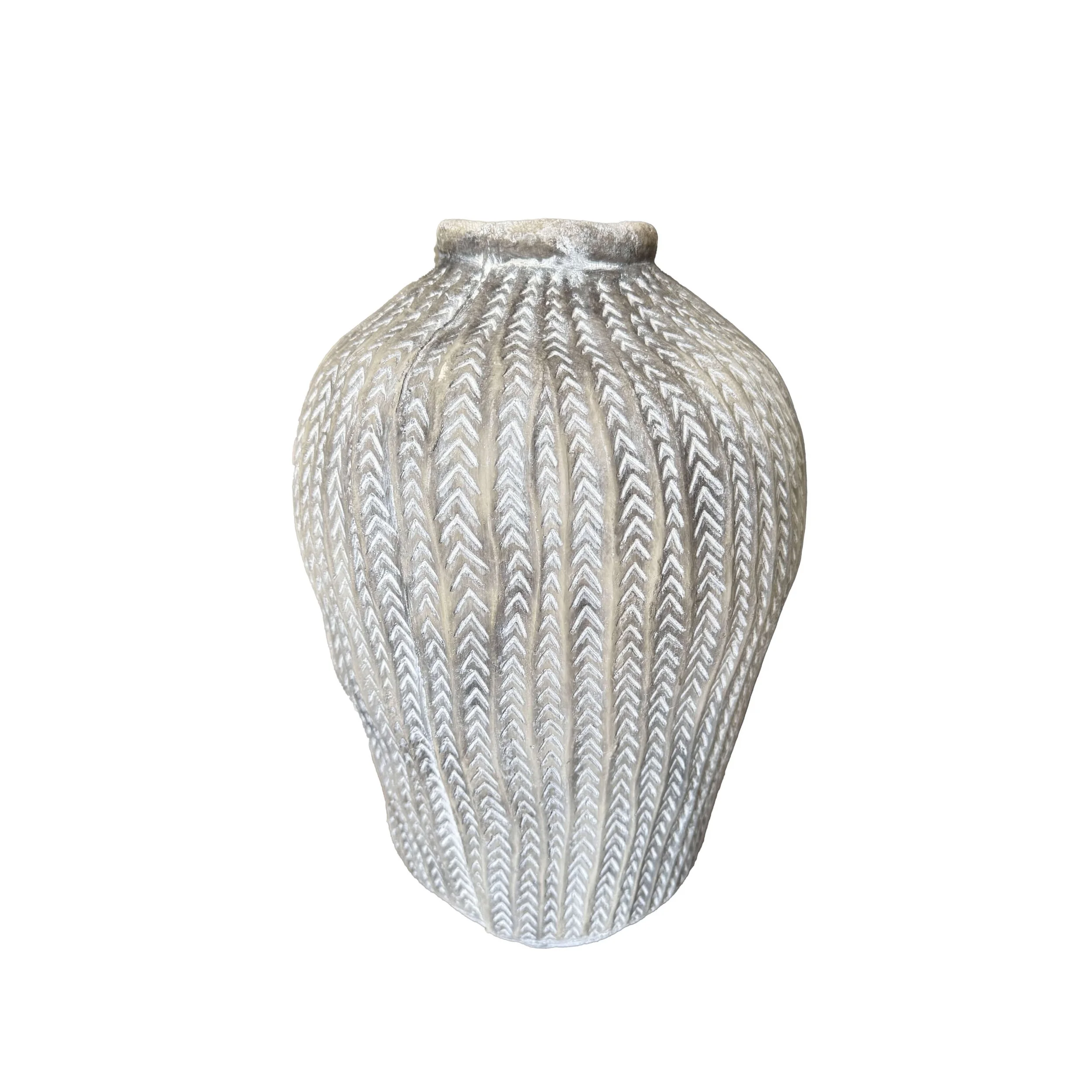Striped Vintage Clay Pot