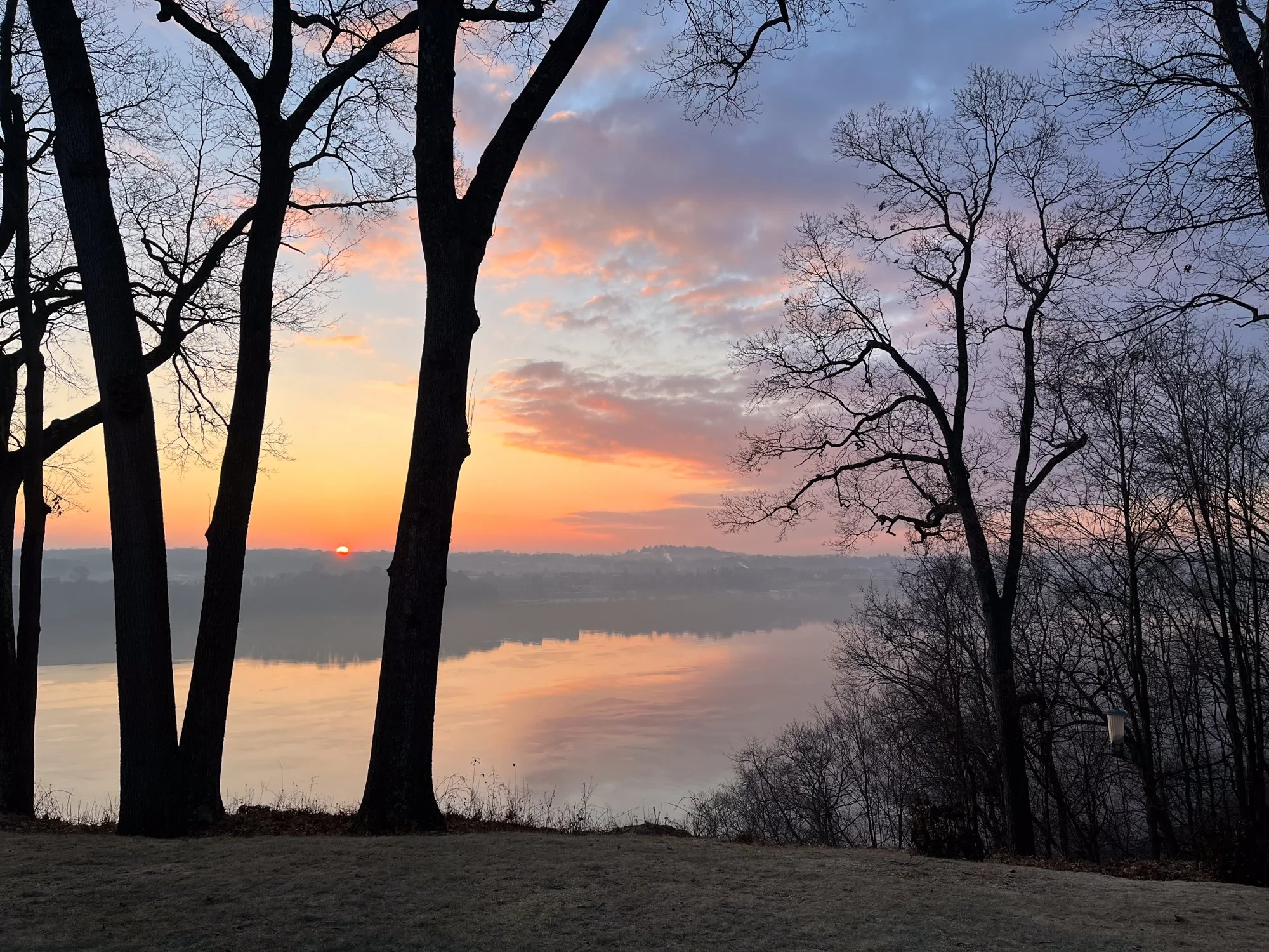 sunrise the Hudson River from the back yard.jpg