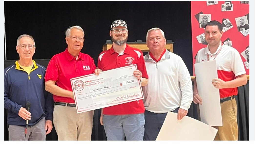 Jonathan Walsh, Art, was awarded $489 to purchase a clay 3D Printer.