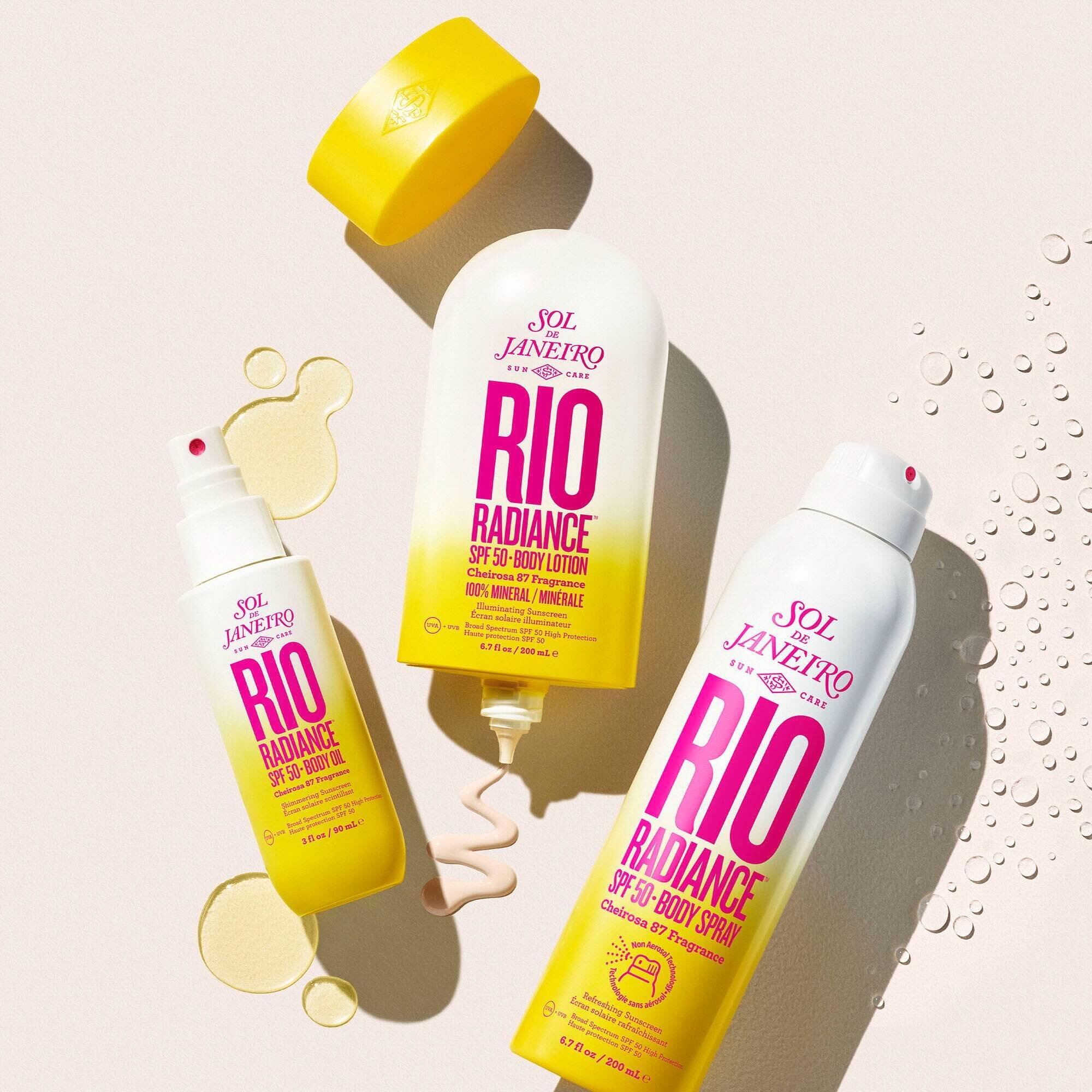 Manifesting summer joy and warmth with @soldejaneiro&rsquo;s NEW Rio Radiance SPF 50 Collection ☀️

This sunscreen spray, oil and lotion trio provide powerful SPF protection whilst nourishing the skin with benefit-rich ingredients. In keeping with So