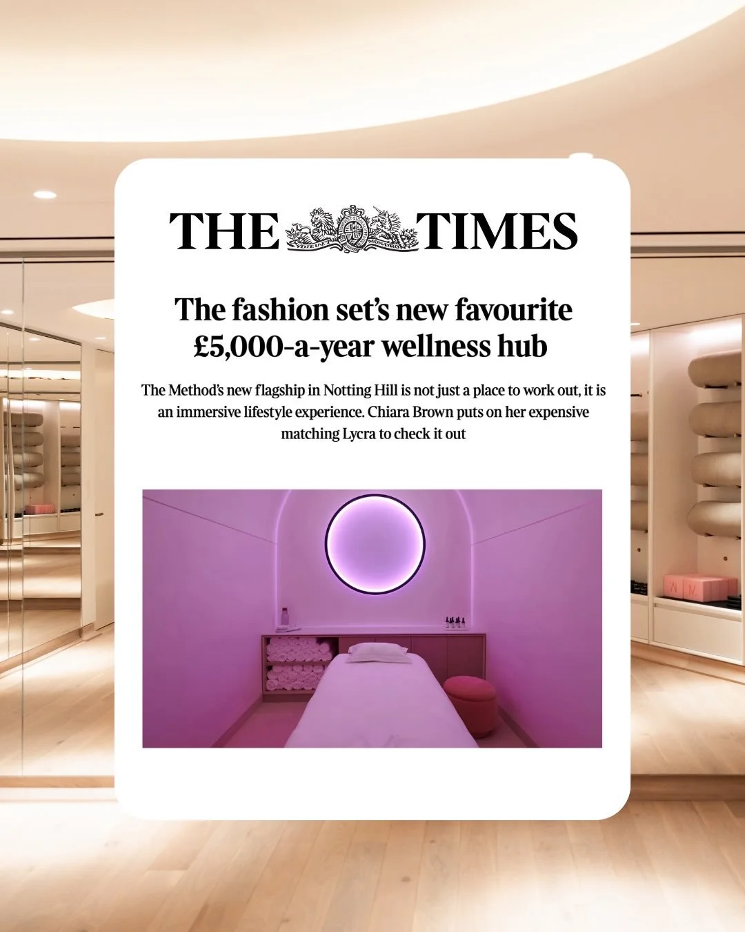 @_themethod_ Club has officially opened its doors, and @thetimesluxury has already dubbed it the fashion set&rsquo;s favourite new wellness destination.

In the feature, @chiara_browny explores the evolution of luxury wellness beyond traditional fitn