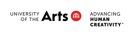 University of the Arts' logo; graphical text reads University of the Arts Advancing Human Creativity.