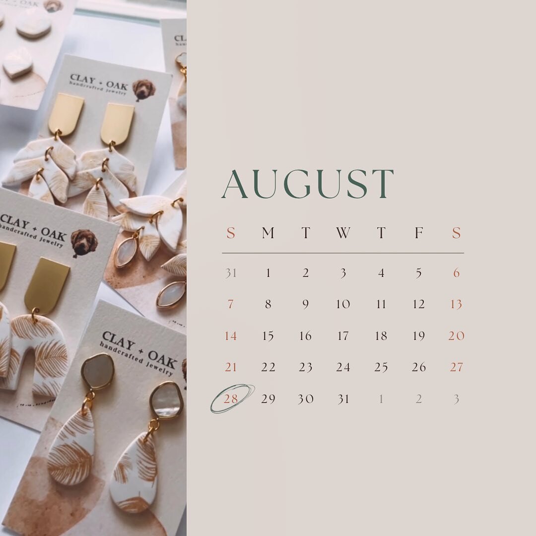 August Pop-ups ✨

We&rsquo;re super excited to be apart of @treadreading&rsquo;s Reconnect Summer Session event!

Find Clay + Oak, as well as other vendors at Tread&rsquo;s Winchester location (29 East Street) on August 28th from 8:00-11:00 am!

Swin