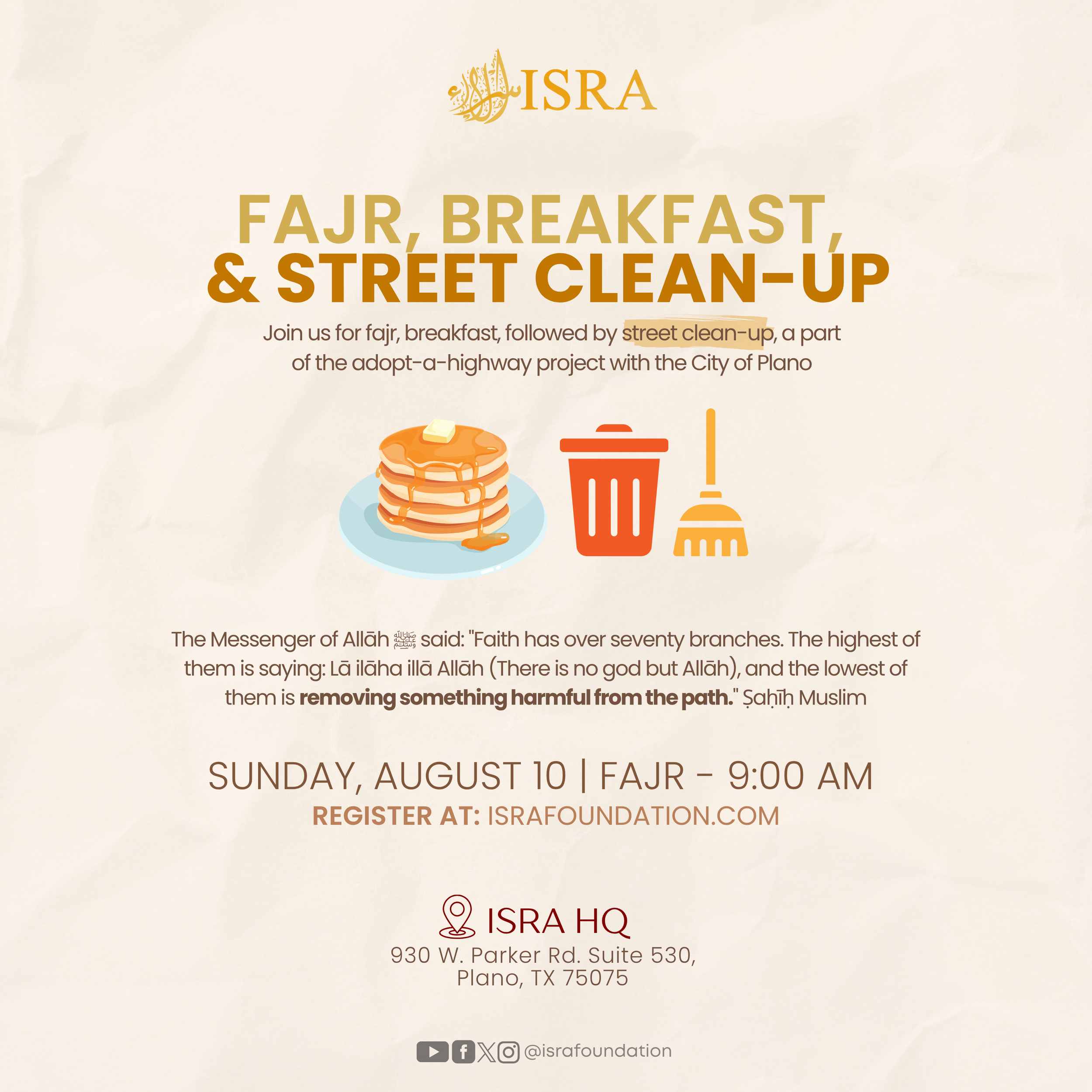 Fajr, Breakfast, & Street Clean-Up