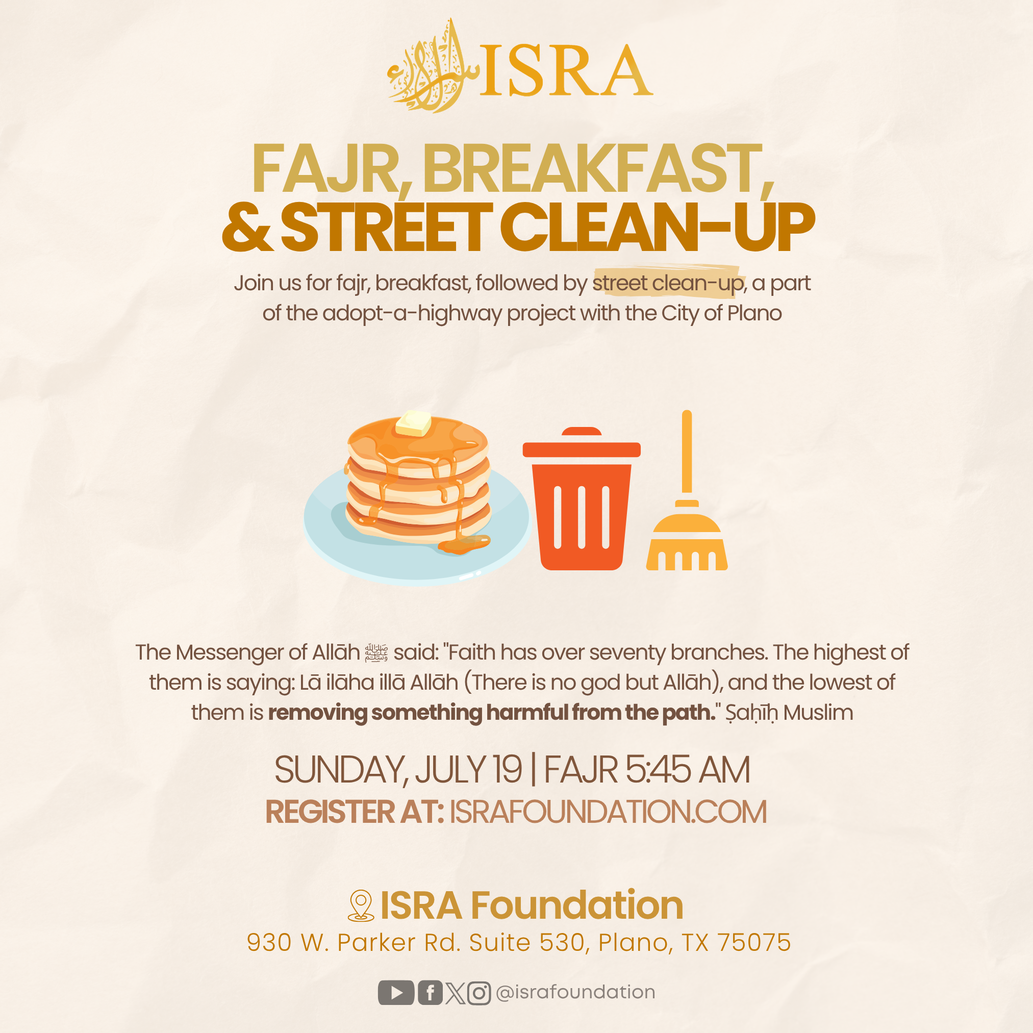 Fajr, Breakfast, &amp; Street Clean-Up 