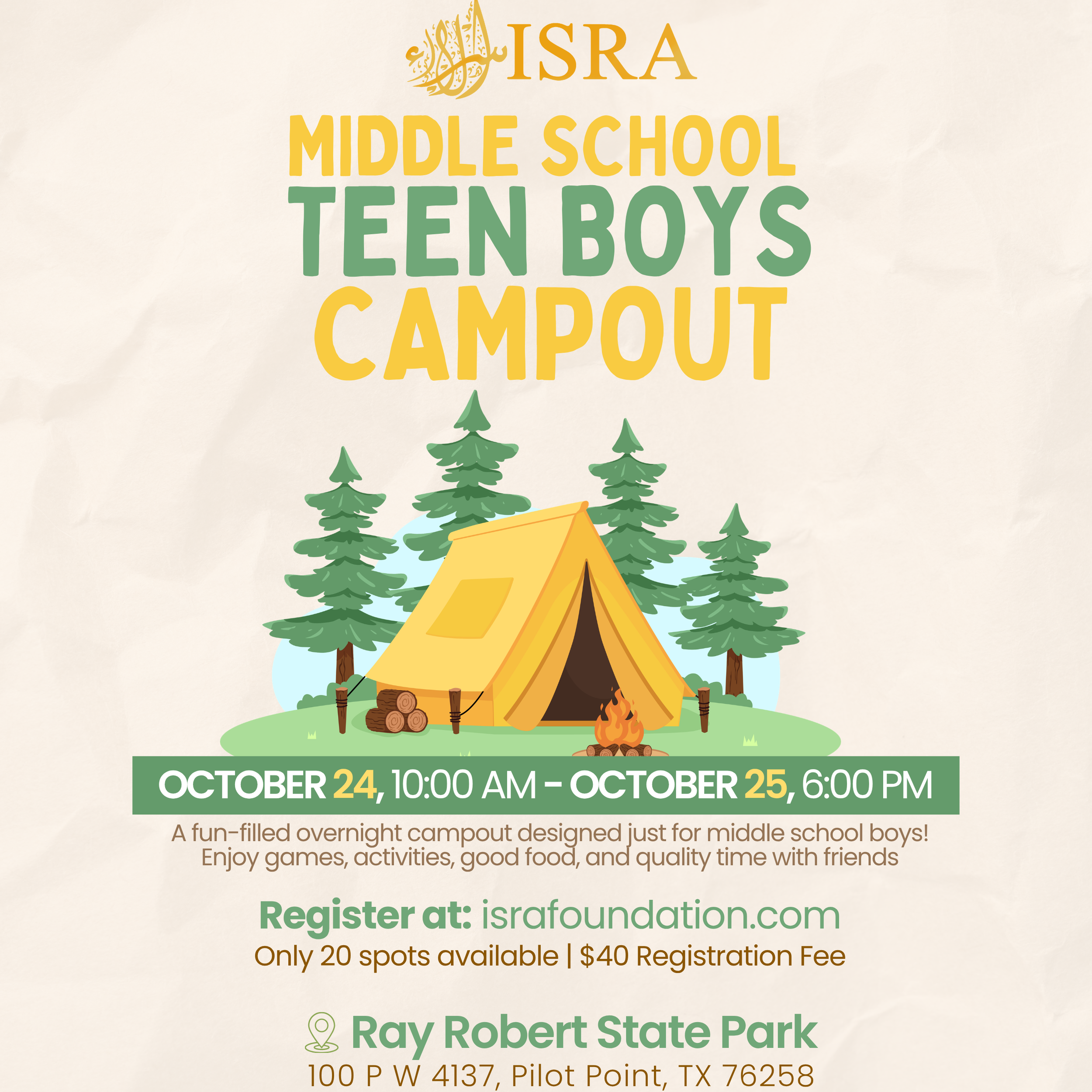 Middle School Teen Boys Campout