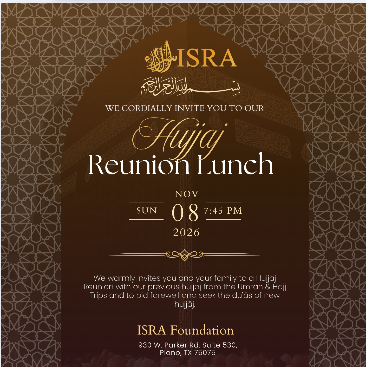 Hujjaj Reunion Dinner + Seminar