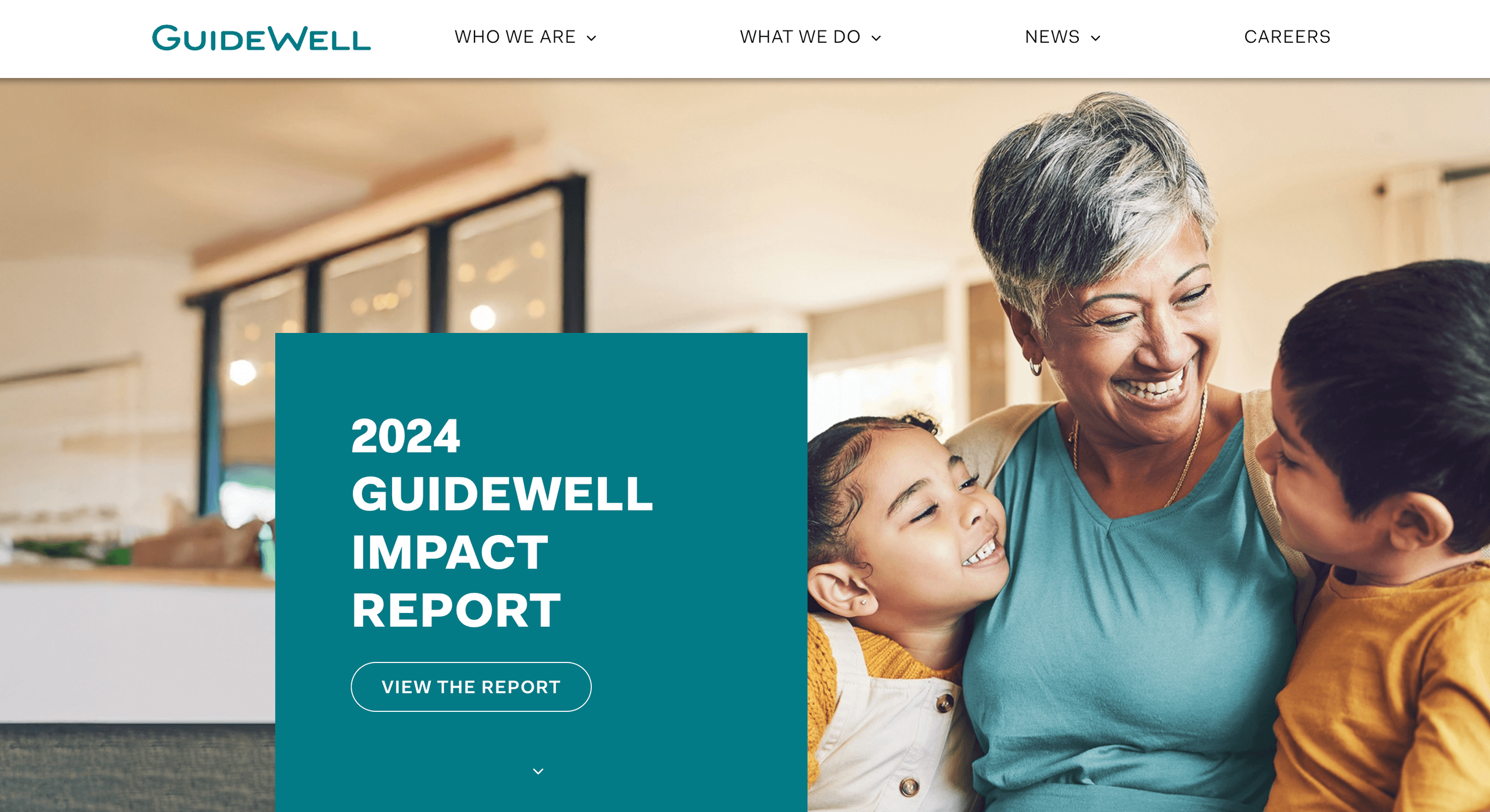 Screenshot of GuideWell's 2024 Impact Report landing page