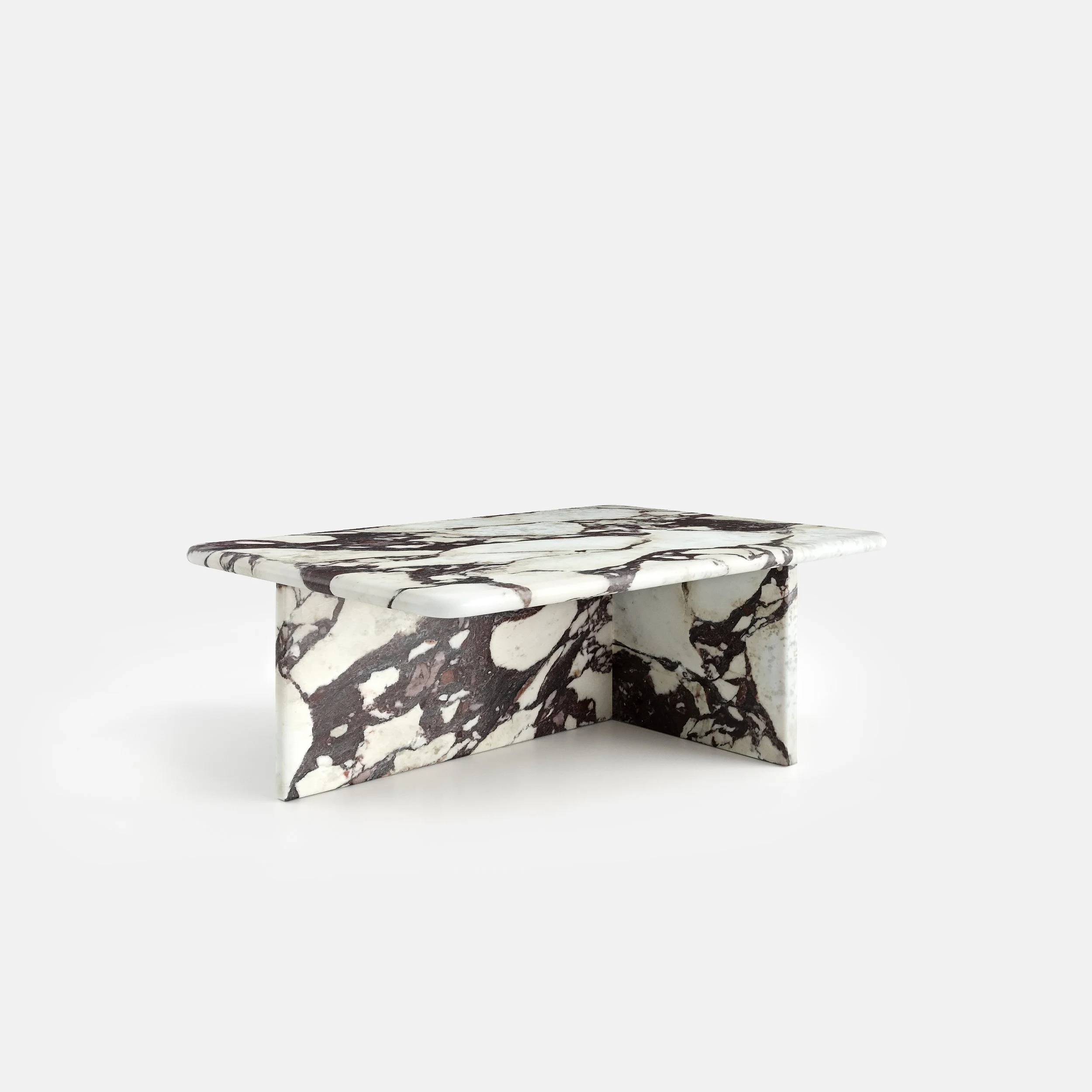 rectangular marble coffee table in calacatta viola by marble collective