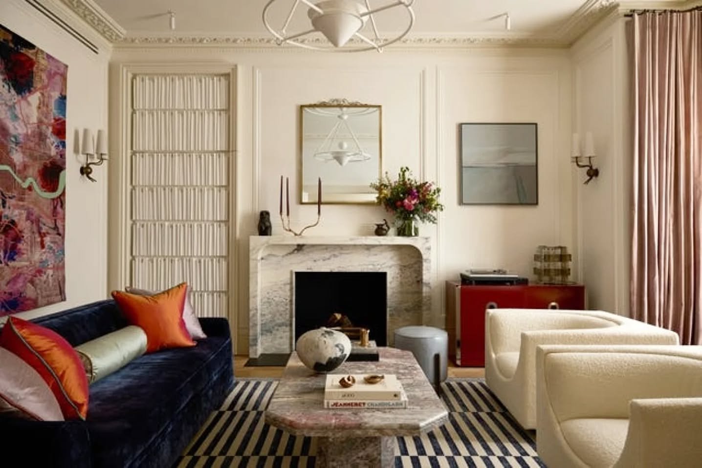 There&rsquo;s so much to love in this space

The colour, the layers, the balance of old and new. But naturally, our eyes went straight to the stone.

This bespoke mantel brings quiet strength to a room full of personality. Classic, sculptural and per