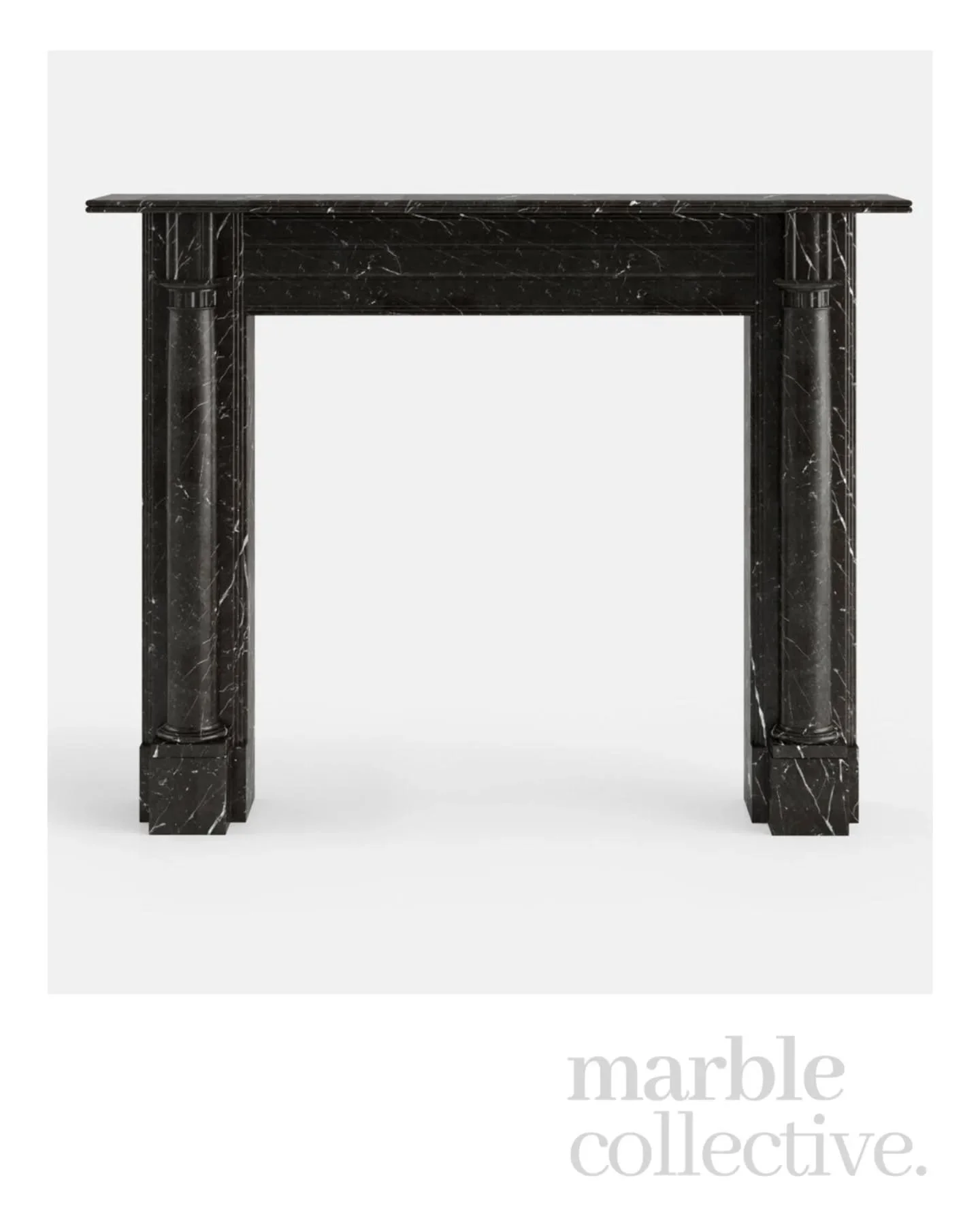 The Warwick 🤍 timeless craftsmanship in Nero Marquina marble.

A reimagining of a 19th-century Regency chimneypiece, The Warwick features elegant tapering columns and fluted capitals, carved from deep black marble with striking white veining.

This 