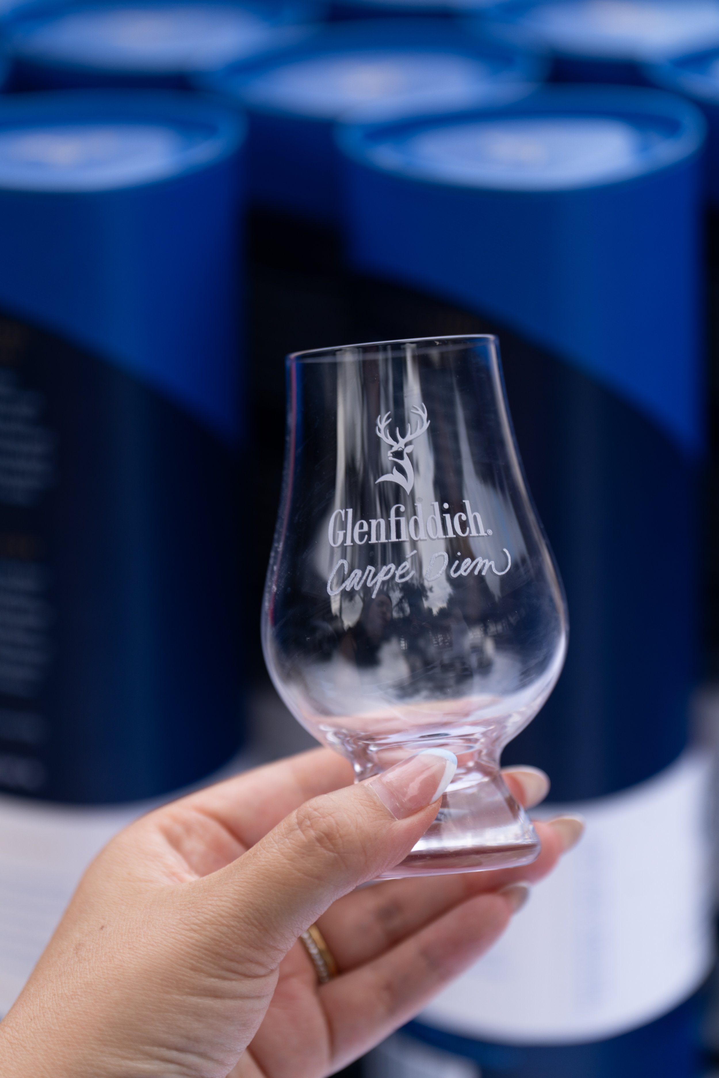 Hand engraved Glencairin glasses for Glenfiddich 
