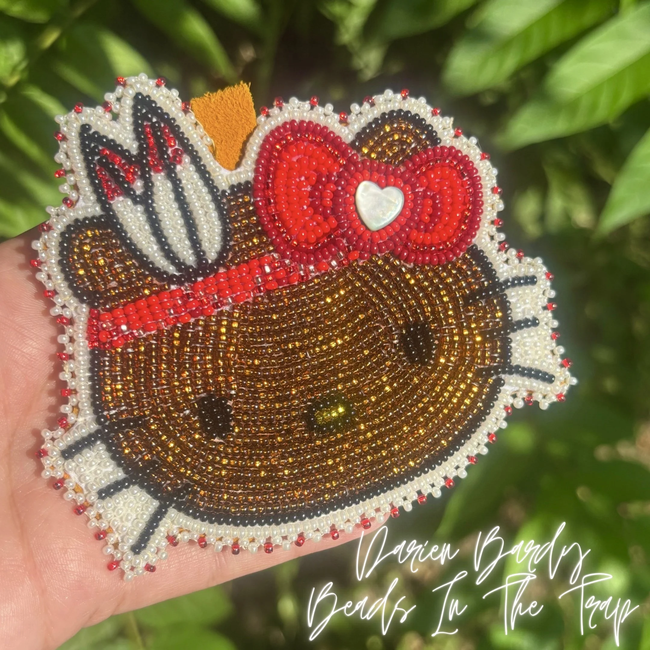 Golden Hour Hello Kitty Beaded Medallion