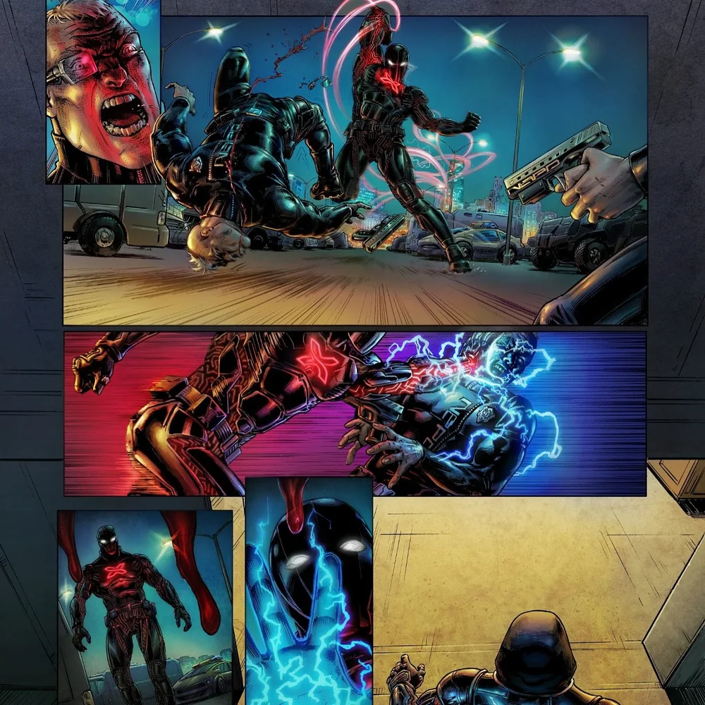 #swipeleft Before you get to slide 1, you have to go through slides 2-4. You have a goal but you have to take the steps to get there. This first image was a test image by Luis on issue 2 of Dark Sentinel. That page is from issue 6 or 7. What does thi
