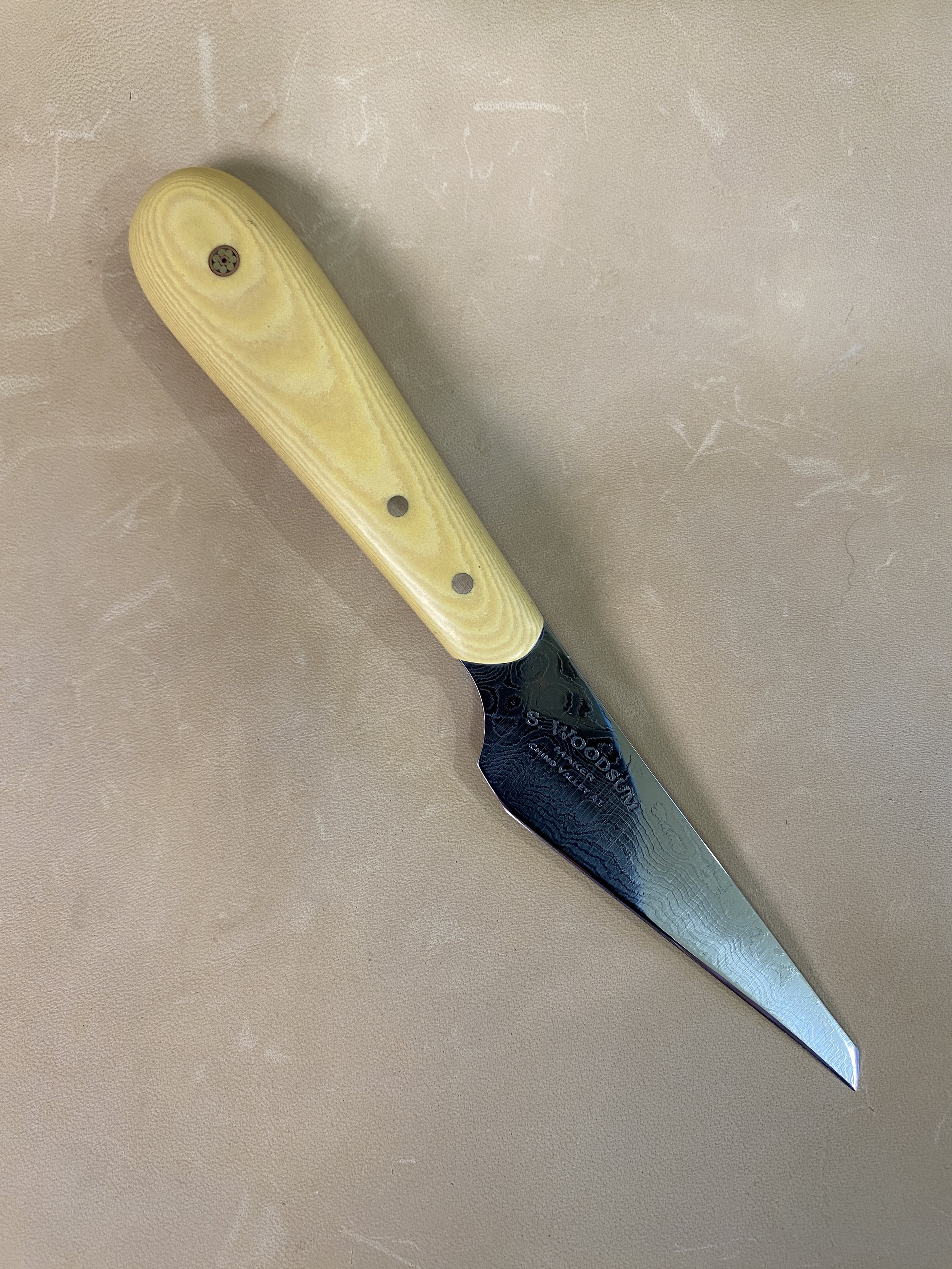 Bevel Point Trim - Damascus