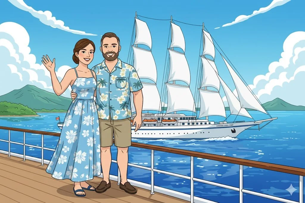 Only one week until we set sail again! 🚢✨

While we&rsquo;re still soaking in all the amazing memories from our time on Star Princess, we&rsquo;re already shifting gears and getting ready to sail on Windstar Wind Surf next.

This will be our first W