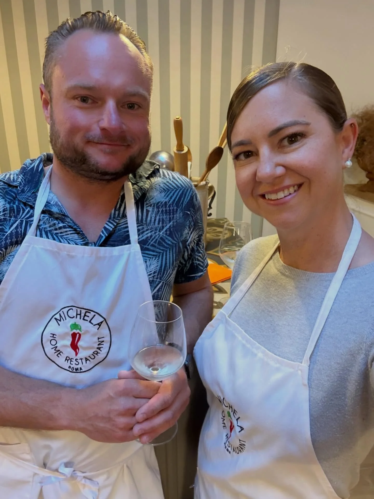 Tonight we headed back to Trastevere for one of the most memorable experiences of our time in Rome, Italy: a hands-on cooking class with Chef Michela at her beautiful new home restaurant! 👩&zwj;🍳🇮🇹

We were one of three couples joining Chef Miche