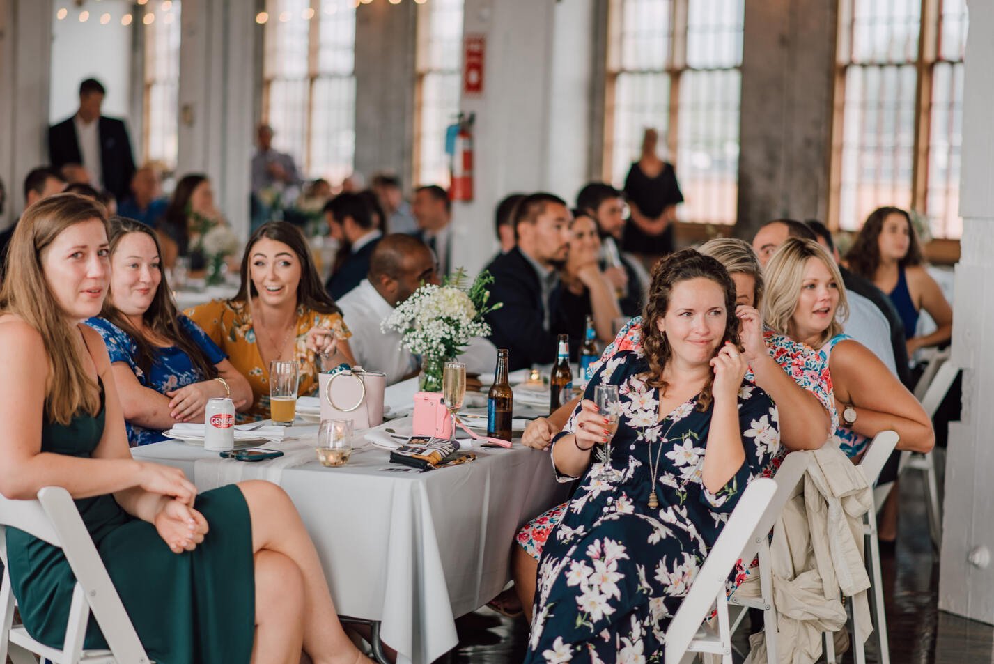  guests tear up during the father daughter dance at a vow renewal at the cracker factory 