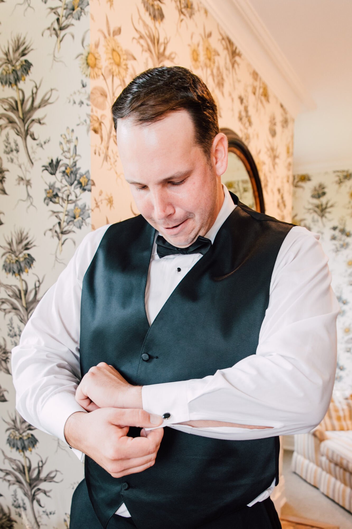  Groom gets ready for his finger lakes wedding&nbsp; 