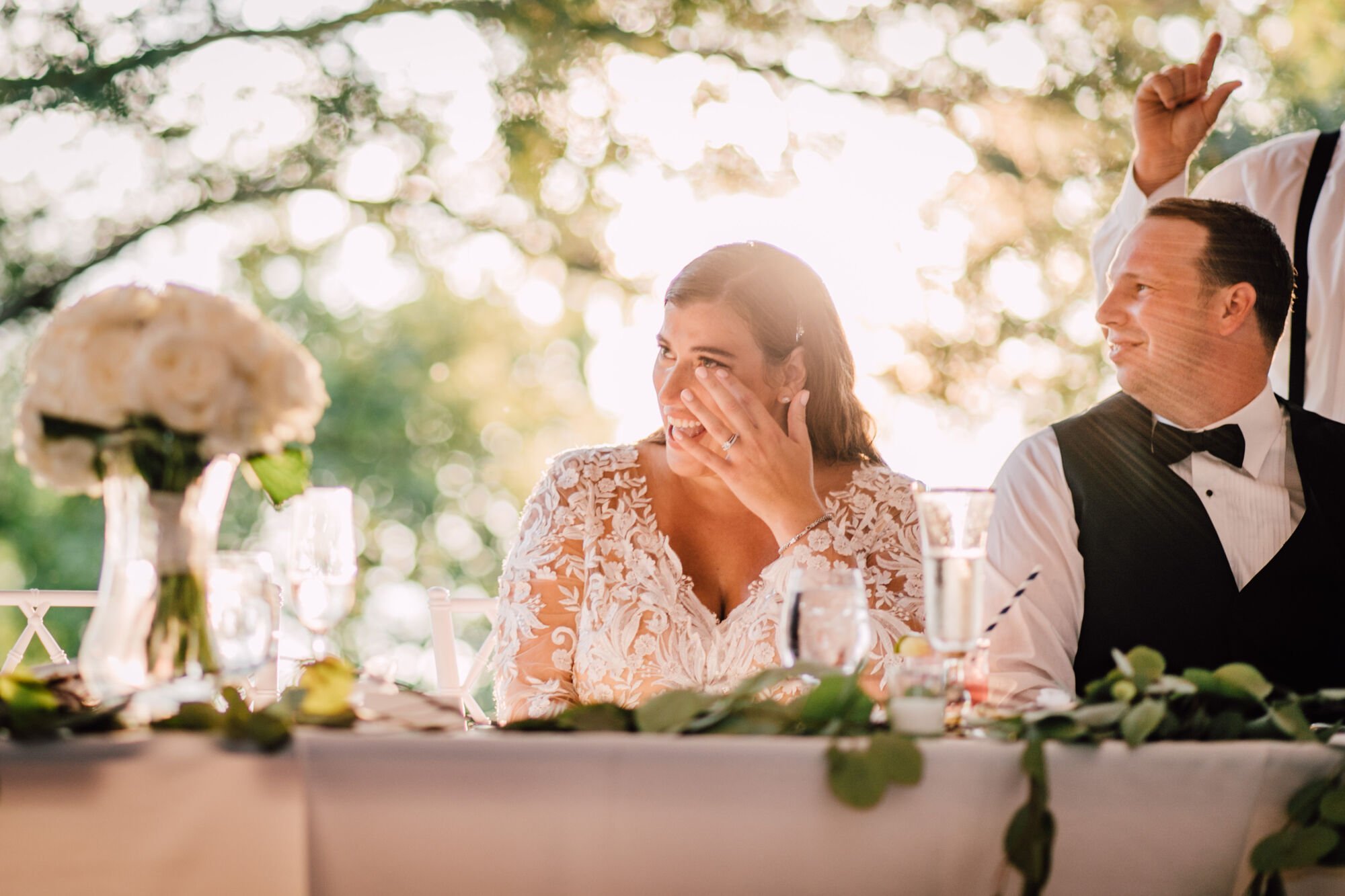 Bride tears up during the toast at her upstate ny wedding 