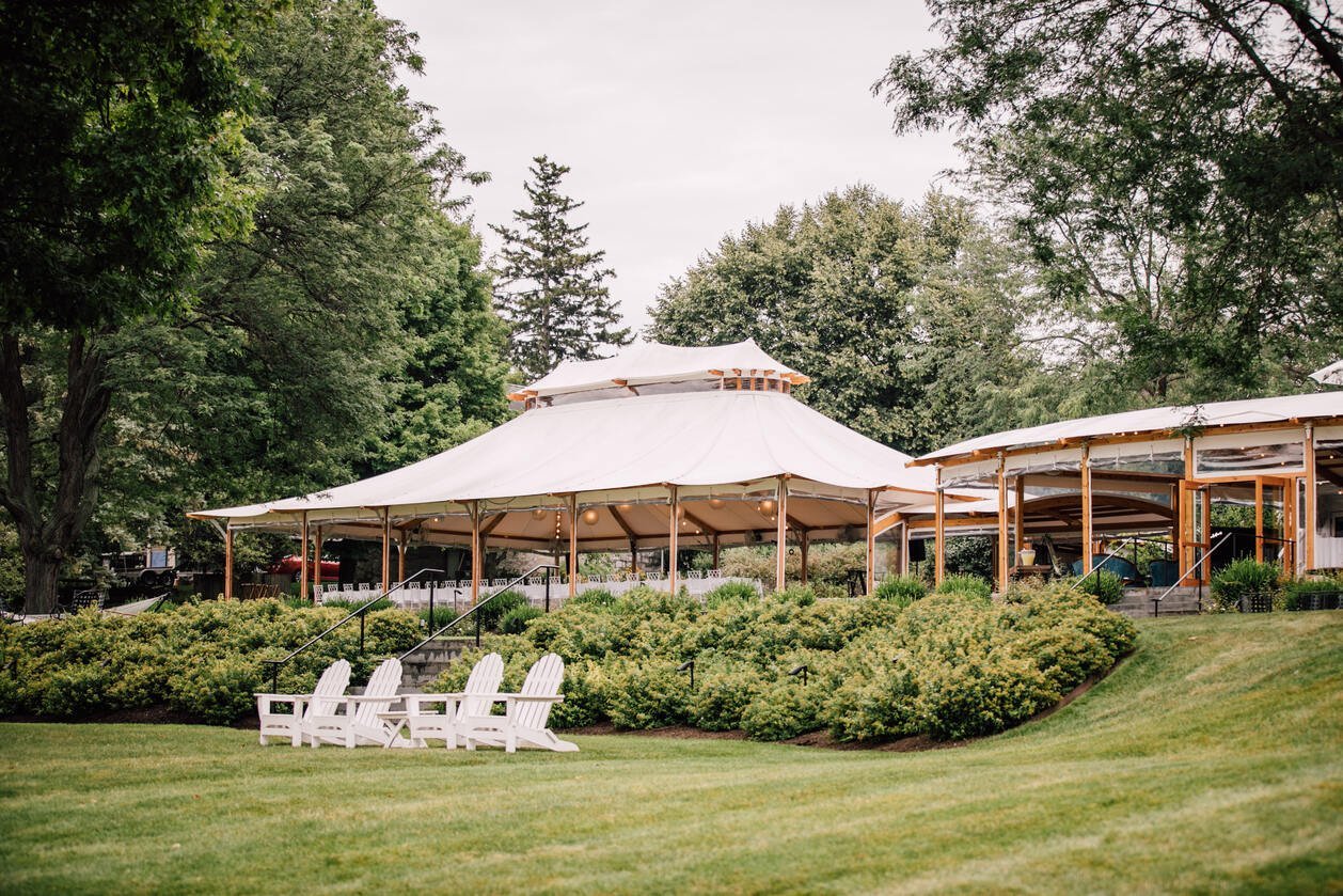  aurora inn outdoor reception area from a finger lakes wedding 
