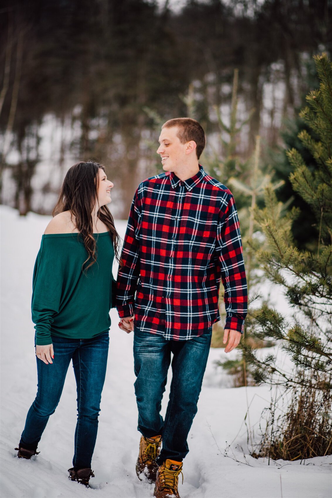 Christmas Tree Farm Engagement Session Winter 2020