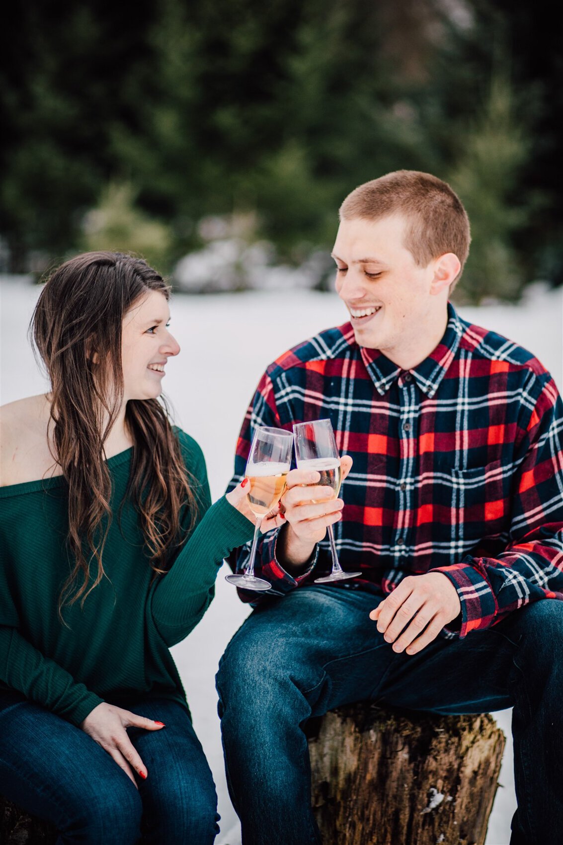 Christmas Tree Farm Engagement Session Winter 2020