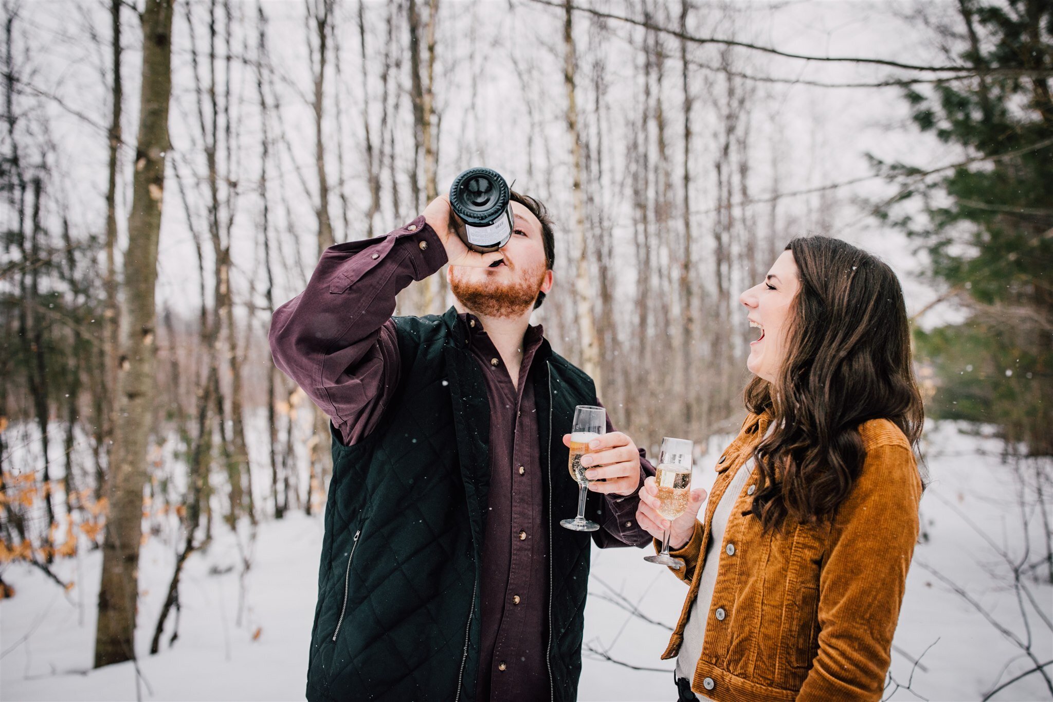 Carlie & Joe's Engagement Photos in Snow — Brittany Juravich Photography