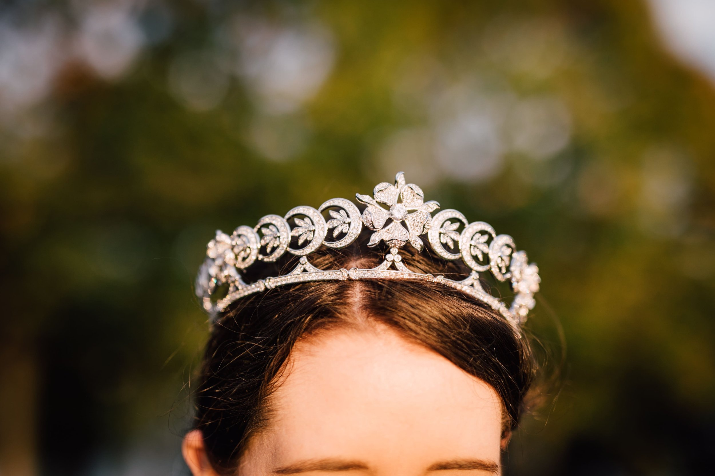  the bride wears a celestial wedding tiara  