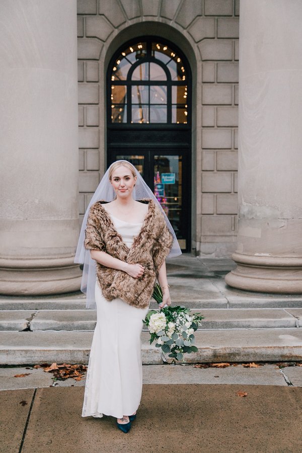  Beautiful winter bride photographed by New York elopement photographer Brittany Juravich 