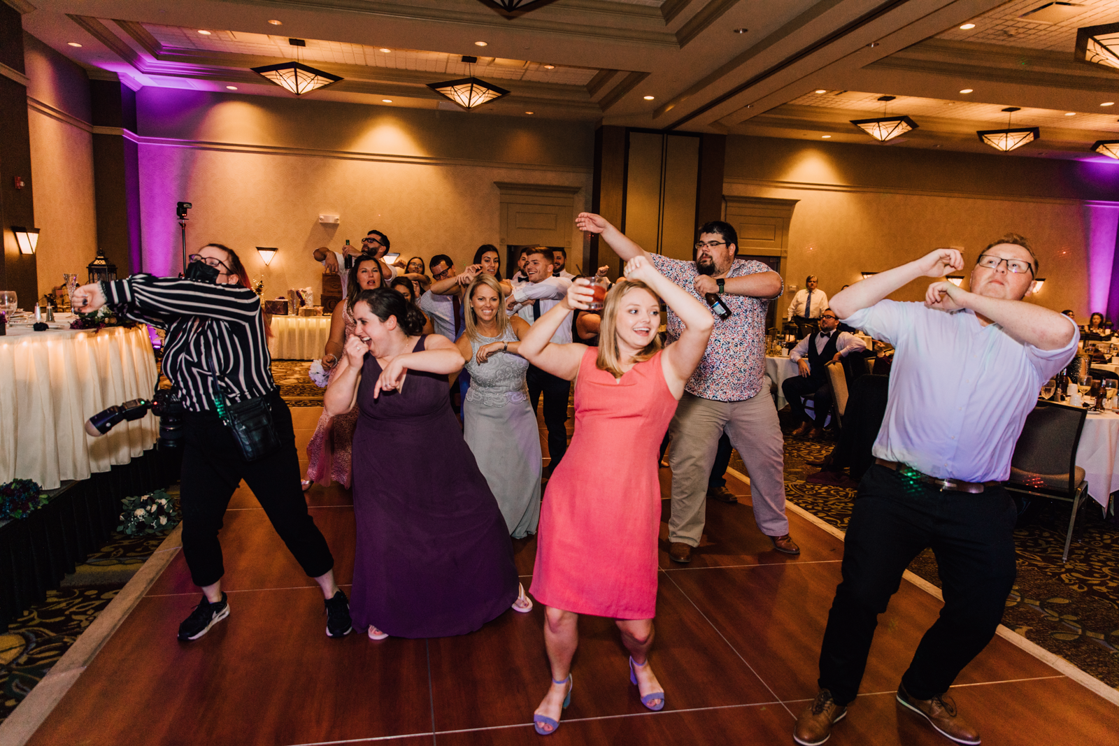  Wedding guests dancing at 1000 Islands Harbor Hotel wedding reception 