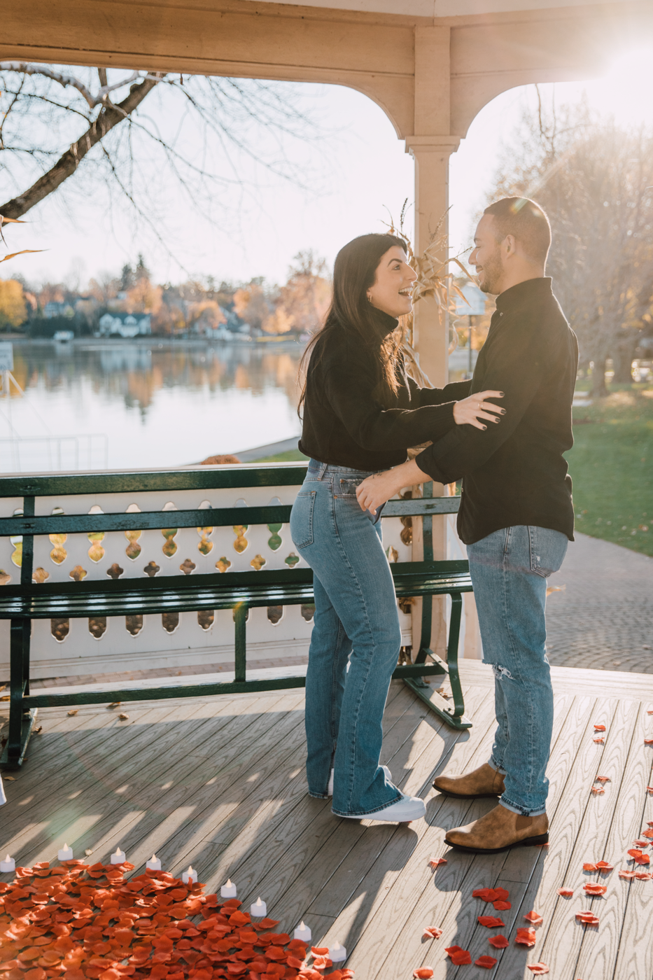  Woman is excited after surprise proposal  