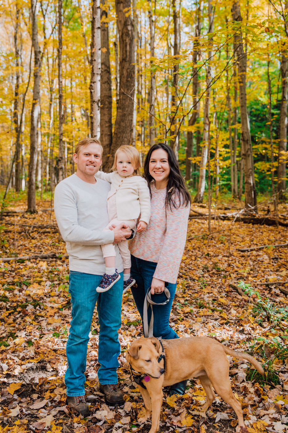  Family photographer Brittany Juravich takes fall family photos in the woods in Central NY 