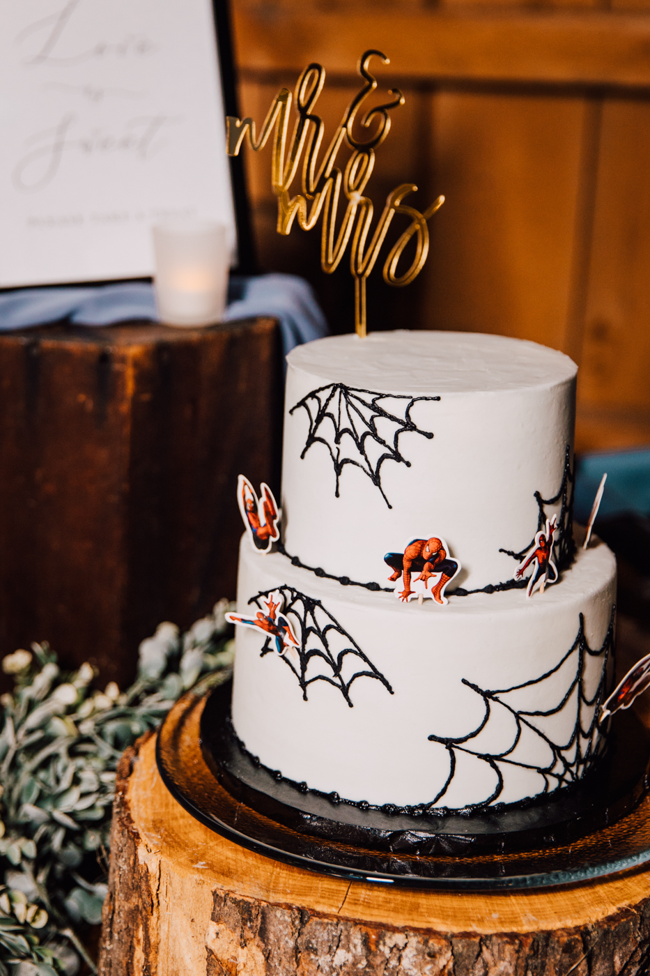  DIY spiderman cake at a vow renewal in Central NY 