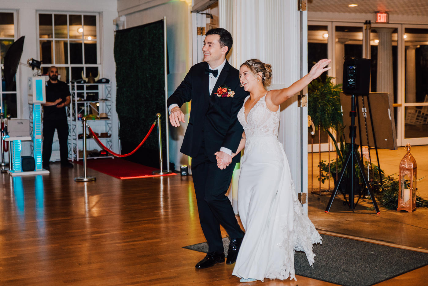 Bride and Groom enter their wedding reception at Emerson Park Pavilion