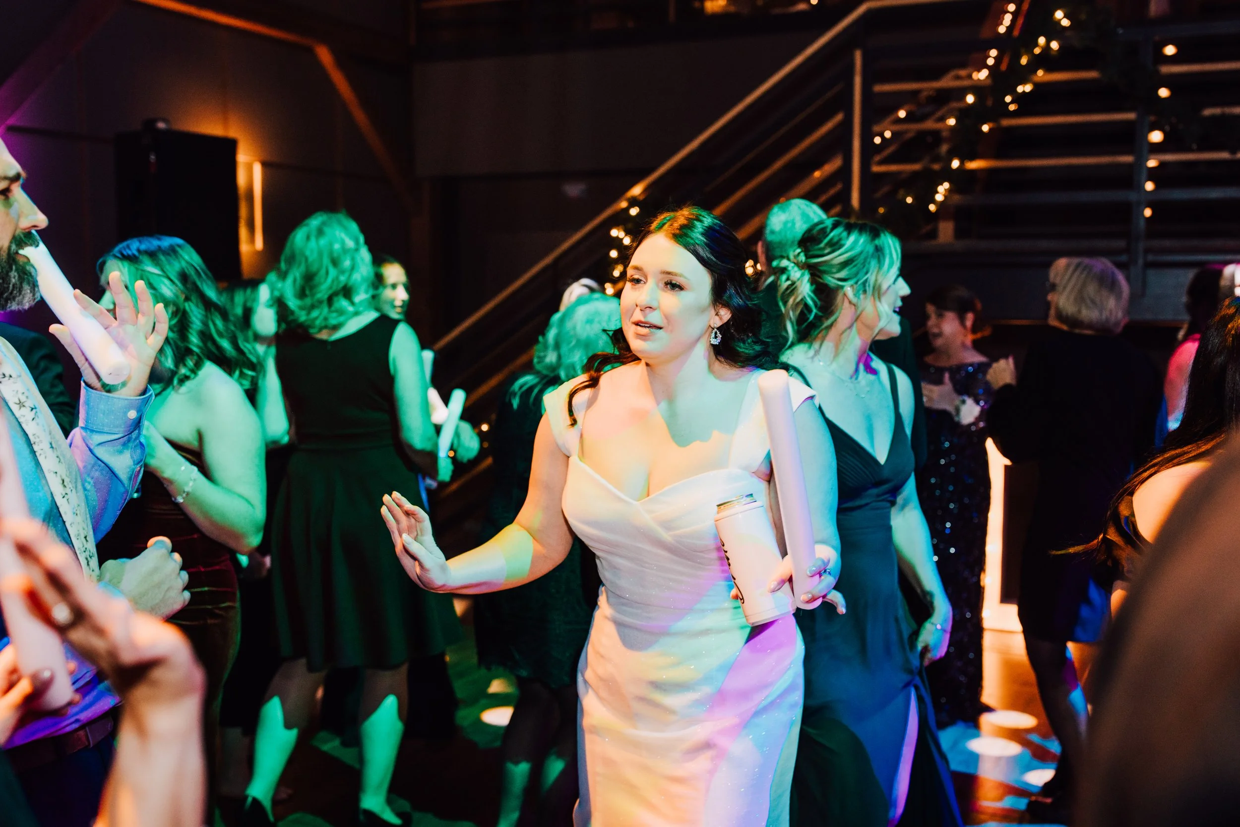 Winter wedding reception at The Lodge in Skaneateles NY