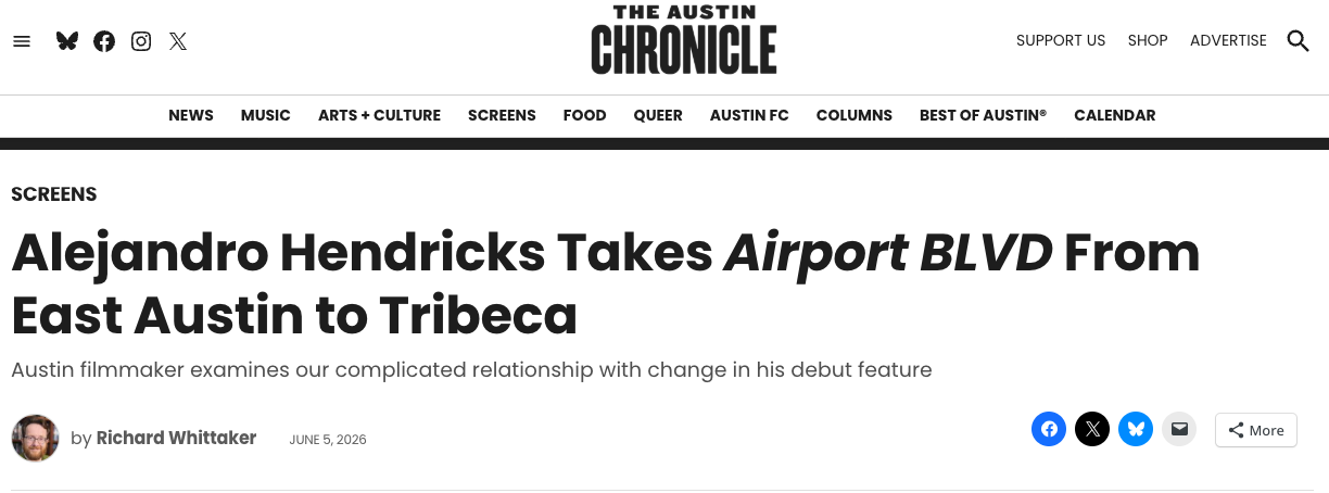 Alejandro Hendricks Takes Airport BLVD From East Austin to Tribeca