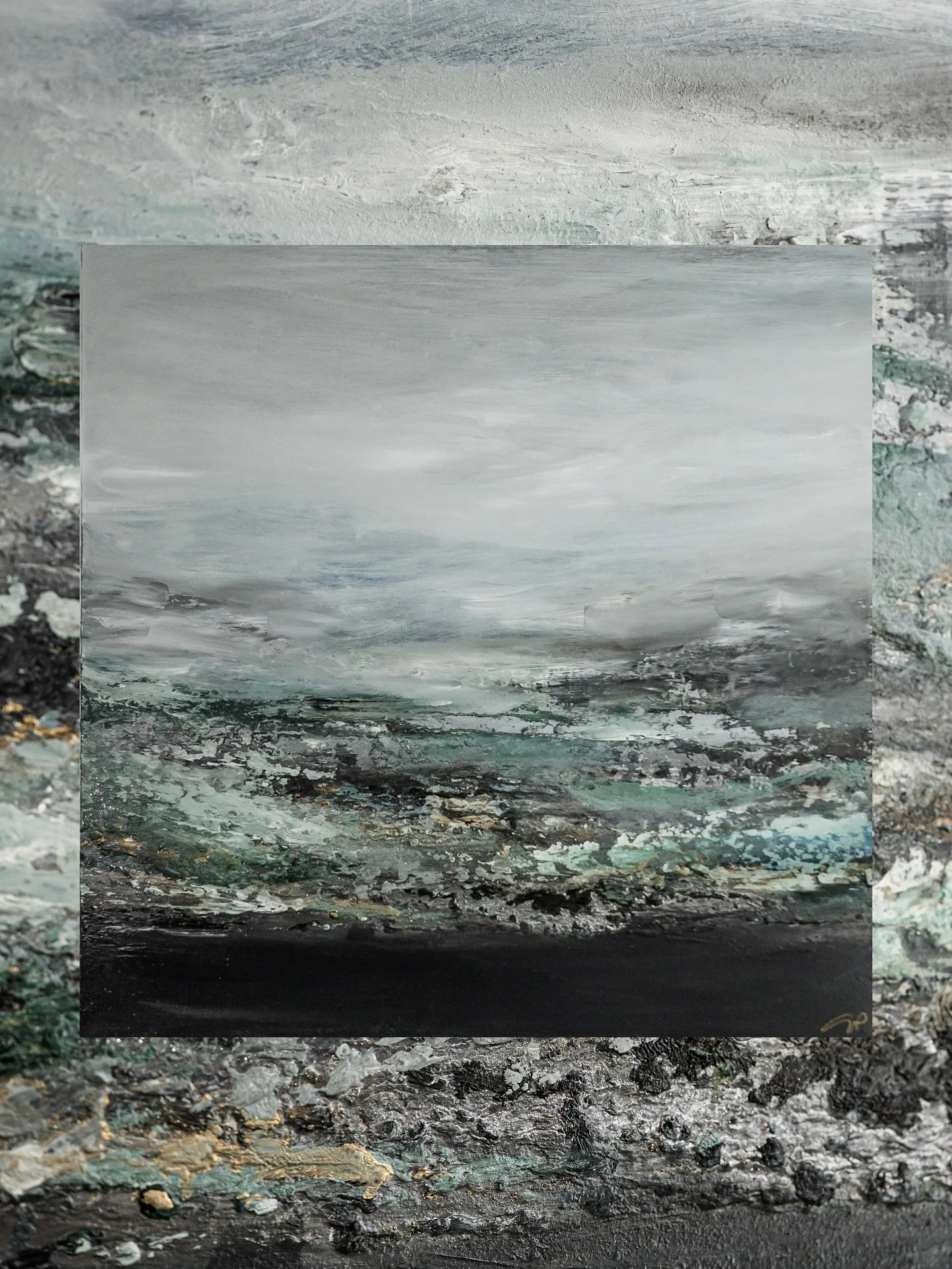 A little less blue and a bit more green&hellip; likely the most texture to date! 

48&rdquo; x 48&rdquo; 
Oil and mixed media on gallery wrapped canvas 

#forsalebyartist #atxartist #abstractseascape #atxart #artforyourwalls #austinartist #artforyour