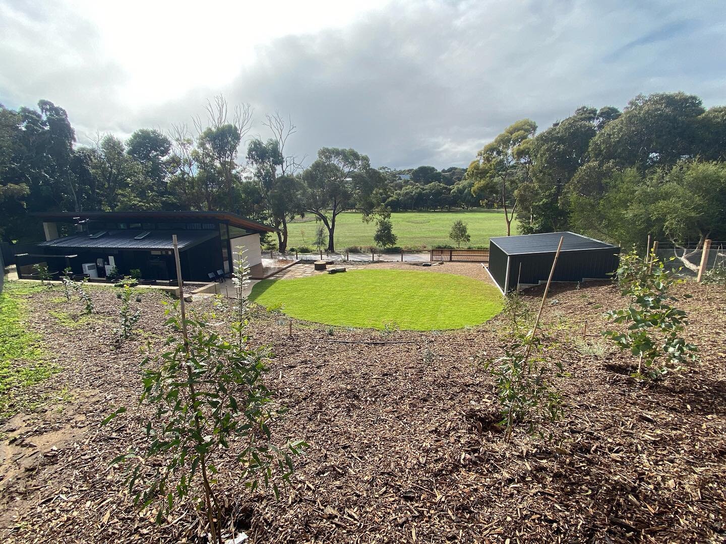 Views of Ukiyo&hellip; 🌳🍃🐇

This photo captures the property perfectly.  There is a large grassed area where guests can play p&eacute;tanque or Finska; a fire pit with wood and marshmallow roasting sticks; a large native garden; a citrus grove and