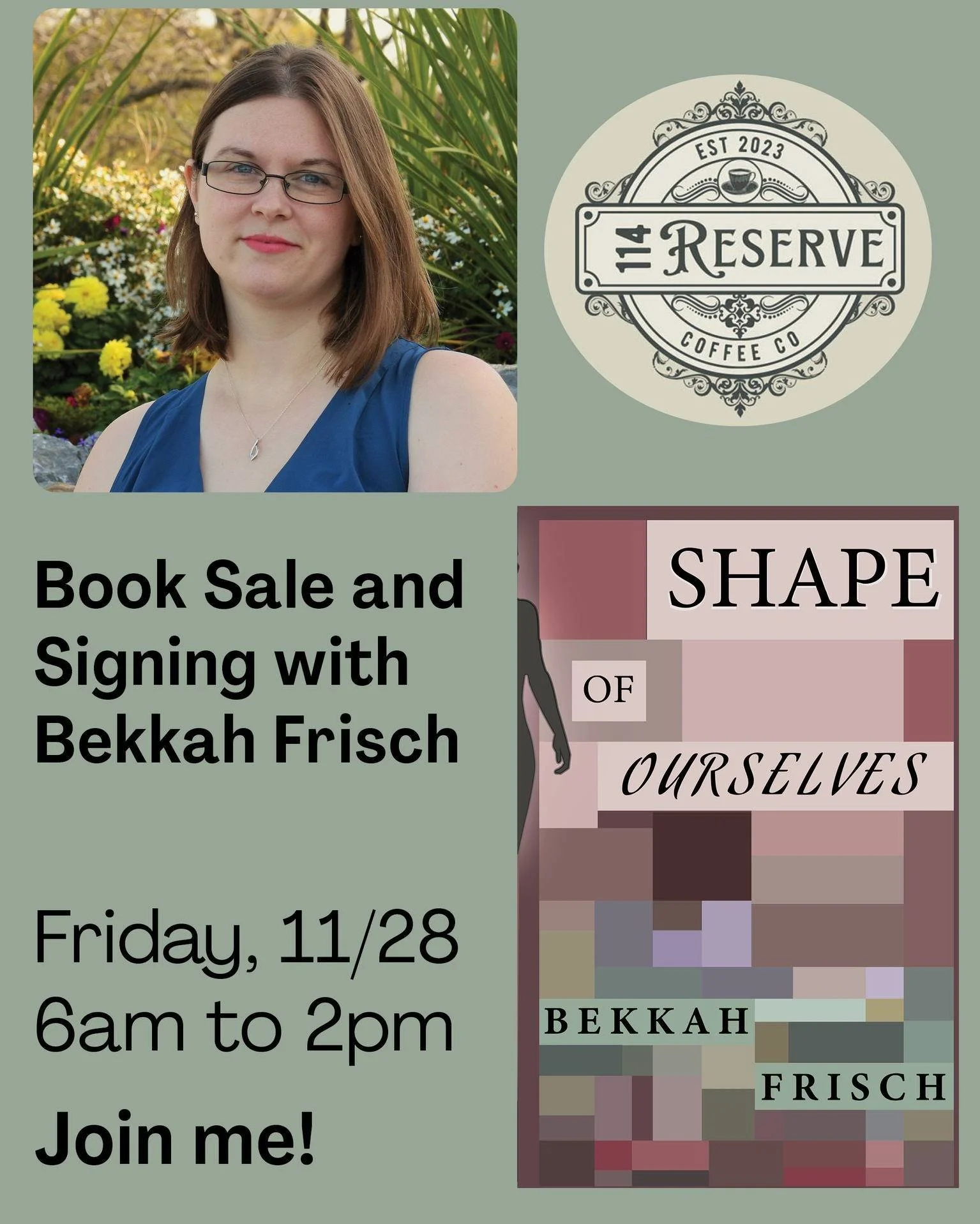 I'll be at @114_reserve on Black Friday with my books. Shop for the readers AND the coffee lovers in your life by pairing a signed book with a gift card to Fulton's greatest local coffee shop. 

Plus, you won't pay a dime in shipping 😜

#authorlife 