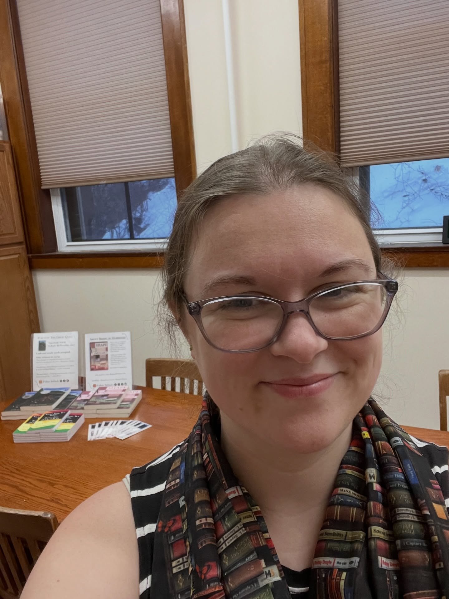 I&rsquo;m all set up for today&rsquo;s fireside chat! Hear firsthand the experiences that inspired Shape of Ourselves, chat writing 📓 with me, and check out my editorial debut. It&rsquo;s going to be a great time, so brave the cold and come see me!