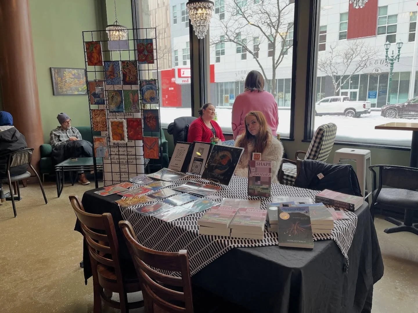 I&rsquo;m at @cafekubal with @a_mckalsen for their Love a Latte Market today until 3pm. Drop down, grab a book, get a beautiful new print for your wall, and keep us company! 

#authorlife #shoplocal #cafekubal #lovealatte #popupmarket