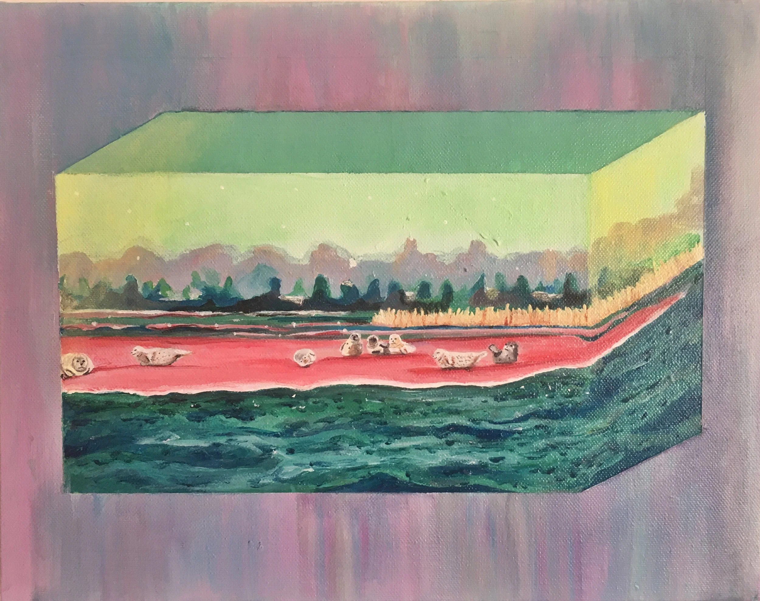 "Seal walk", acrylic on canvas