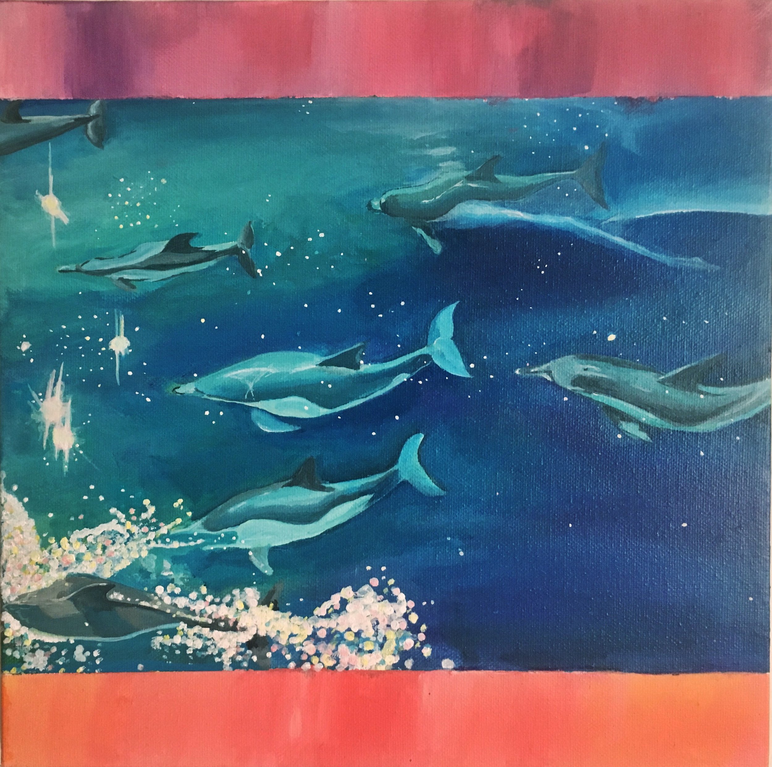"Common glitter", acrylic on canvas