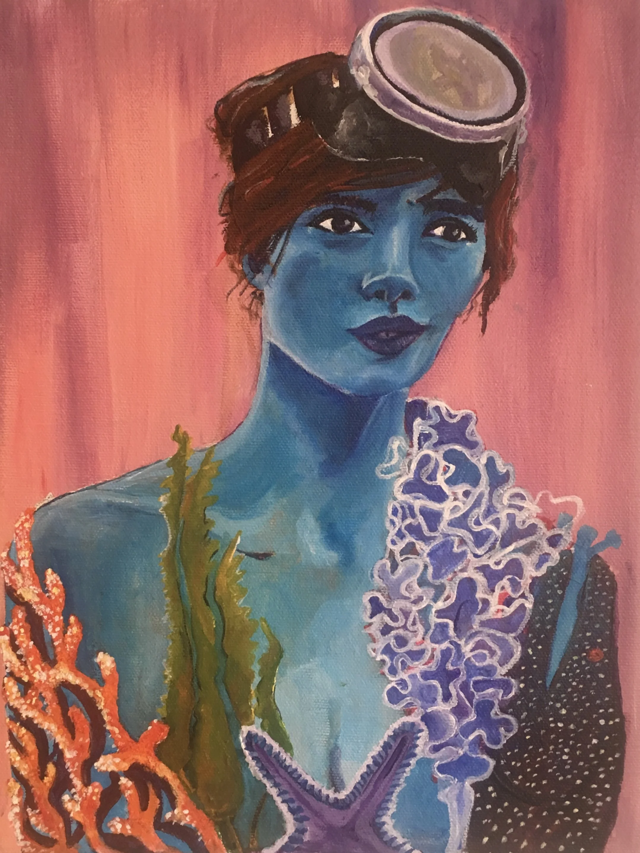 "Diver", acrylic on canvas