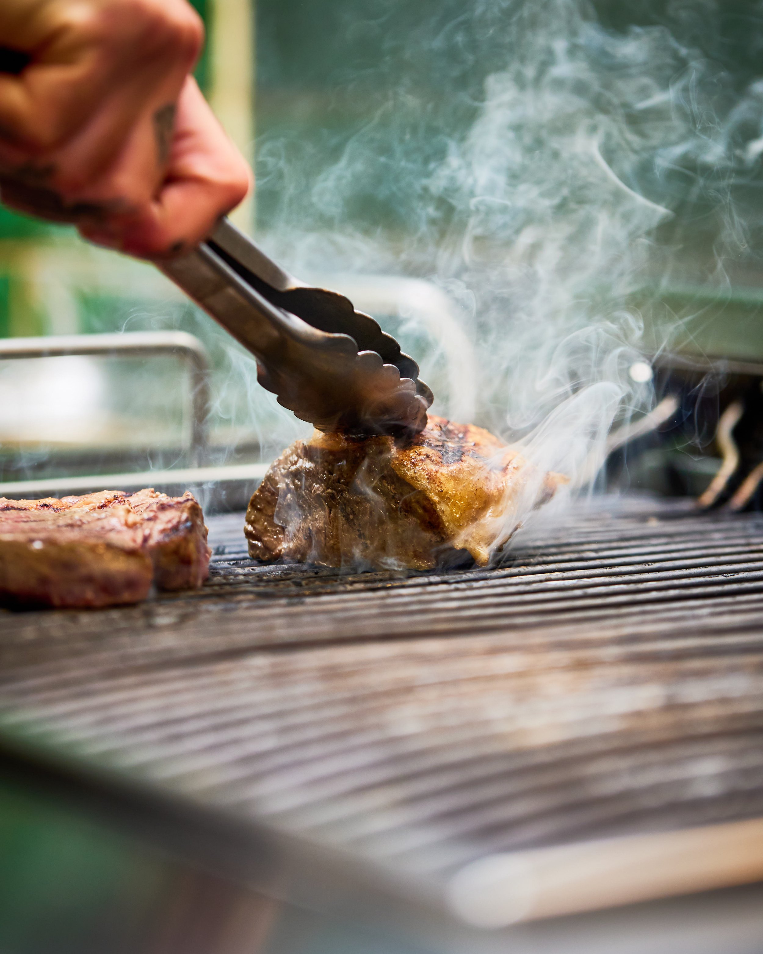 Braised meat on the grill