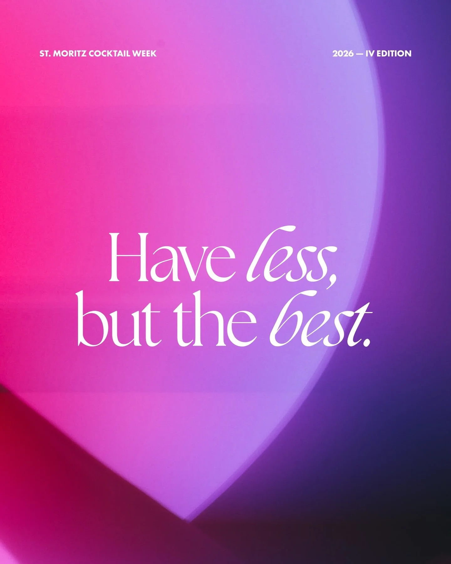 Because quality always beats quantity &mdash; especially at altitude.
Celebrating mindful sipping, exceptional spirits, and the brands that define excellence.

Cheers to our partners and friends of this new edition!

 #StMoritzCocktailWeek #PremiumSp