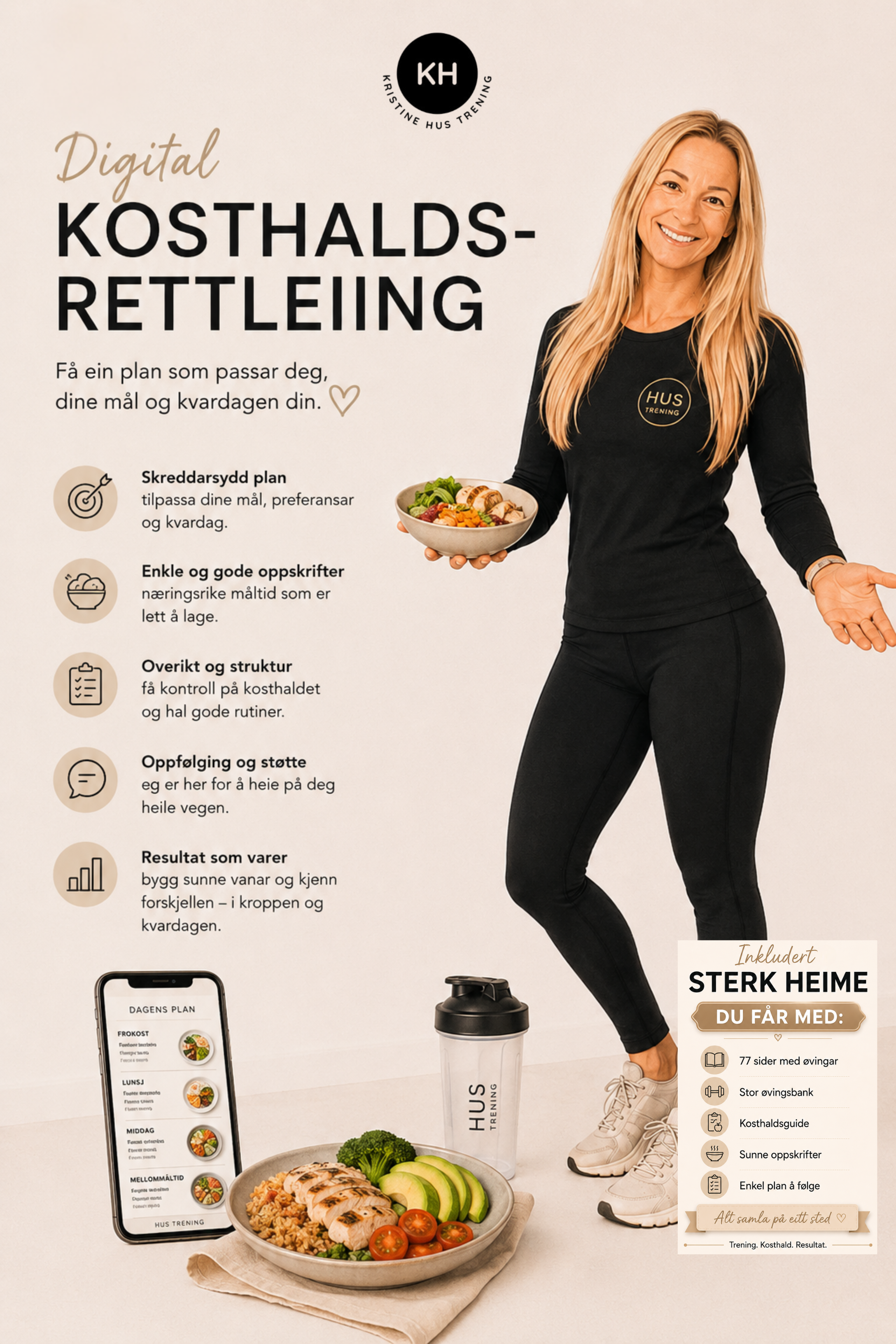 Digital kosthaldsrettleiing frå HUS Trening